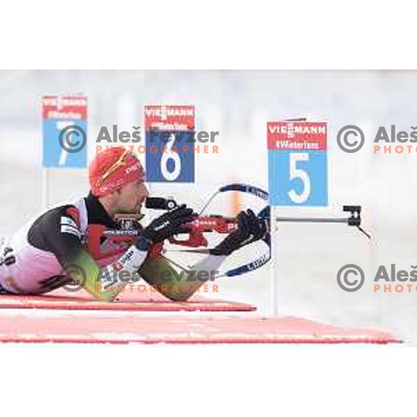 Jakov Fak (SLO) during Men\'s 20 km Individual at Pokljuka World Cup Biathlon race, Slovenia on December 6, 2018