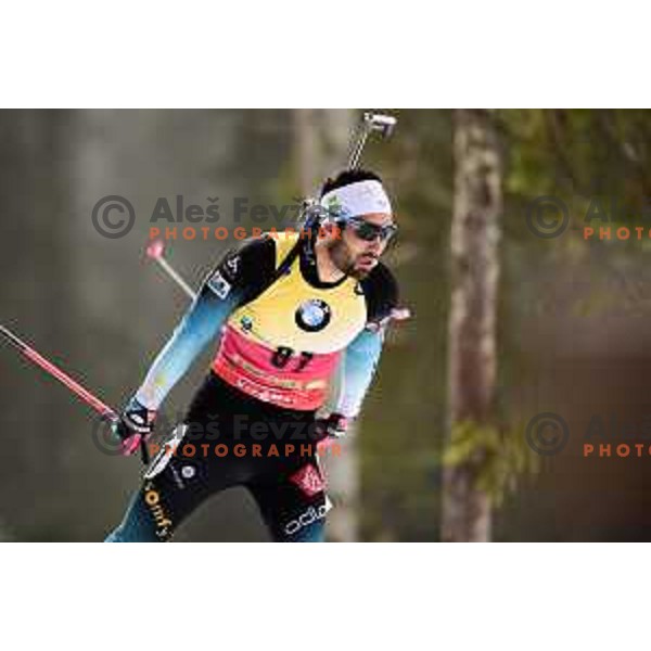 Martin Fourcade (FRA), winner of Men\'s 20 km Individual at Pokljuka World Cup Biathlon race, Slovenia on December 6, 2018