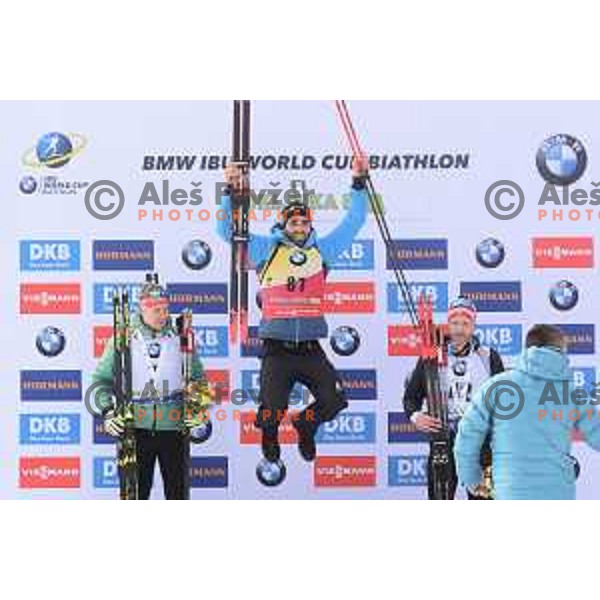 Martin Fourcade (FRA), winner of Men\'s 20 km Individual at Pokljuka World Cup Biathlon race, Slovenia on December 6, 2018
