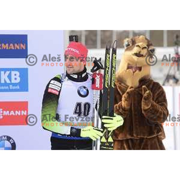 Jakov Fak (SLO) during Men\'s 20 km Individual at Pokljuka World Cup Biathlon race, Slovenia on December 6, 2018