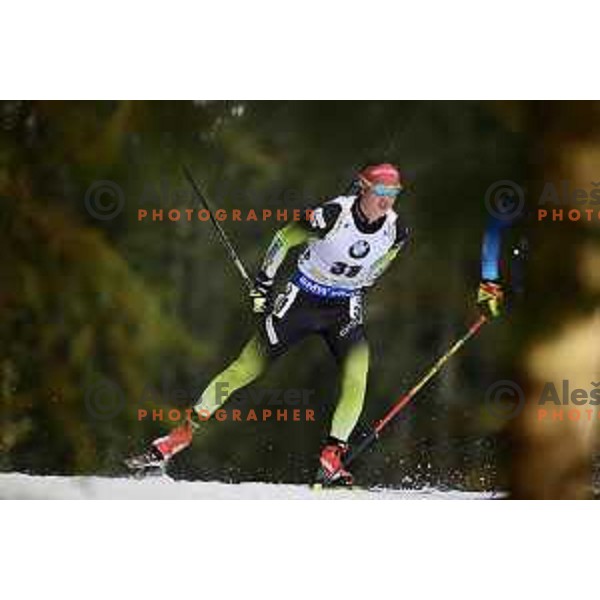 Miha Dovzan (SLO) during Men\'s 20 km Individual at Pokljuka World Cup Biathlon race, Slovenia on December 6, 2018