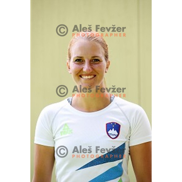 Ana Umer of Slovenia Archery Team during practice session in Ljubljana on June 9, 2018