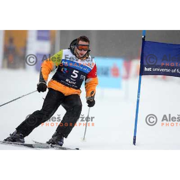 Damir Kapitanovic during first run of HIT Ski Legends Challenge by Jure Kosir in Kranjska gora, Slovenia 2.2.2008. Photo by Ales Fevzer 