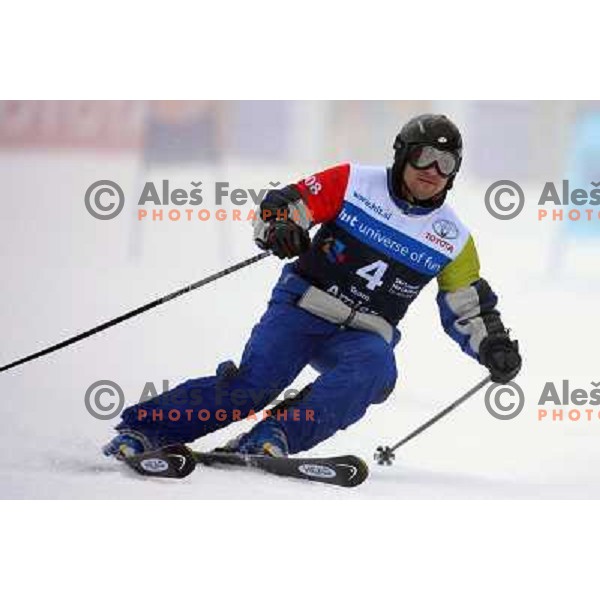 Janez Starman during first run of HIT Ski Legends Challenge by Jure Kosir in Kranjska gora, Slovenia 2.2.2008. Photo by Ales Fevzer 