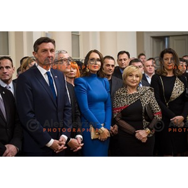 Borut Pahor during Reception for the best Slovenian sportsmen and sportswoman in the year 2018 held by the president of Slovenia and minister of Education, Science and Sport in Ljubljana on December 19,2018