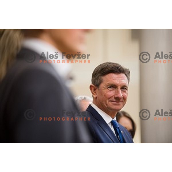 Borut Pahor during Reception for the best Slovenian sportsmen and sportswoman in the year 2018 held by the president of Slovenia and minister of Education, Science and Sport in Ljubljana on December 19,2018