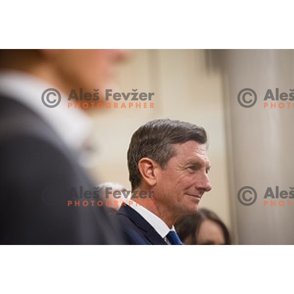 Borut Pahor during Reception for the best Slovenian sportsmen and sportswoman in the year 2018 held by the president of Slovenia and minister of Education, Science and Sport in Ljubljana on December 19,2018