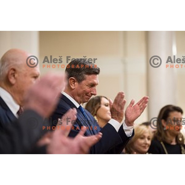 Borut Pahor during Reception for the best Slovenian sportsmen and sportswoman in the year 2018 held by the president of Slovenia and minister of Education, Science and Sport in Ljubljana on December 19,2018