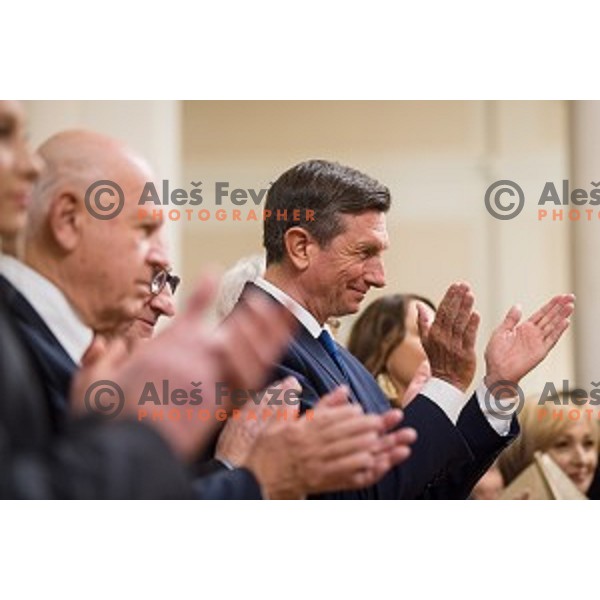 Borut Pahor during Reception for the best Slovenian sportsmen and sportswoman in the year 2018 held by the president of Slovenia and minister of Education, Science and Sport in Ljubljana on December 19,2018