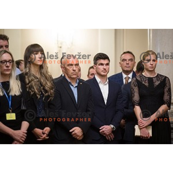 Polona Batagelj, Gorazd Penko, Peter Kauzer during Reception for the best Slovenian sportsmen and sportswoman in the year 2018 held by the president of Slovenia and minister of Education, Science and Sport in Ljubljana on December 19,2018