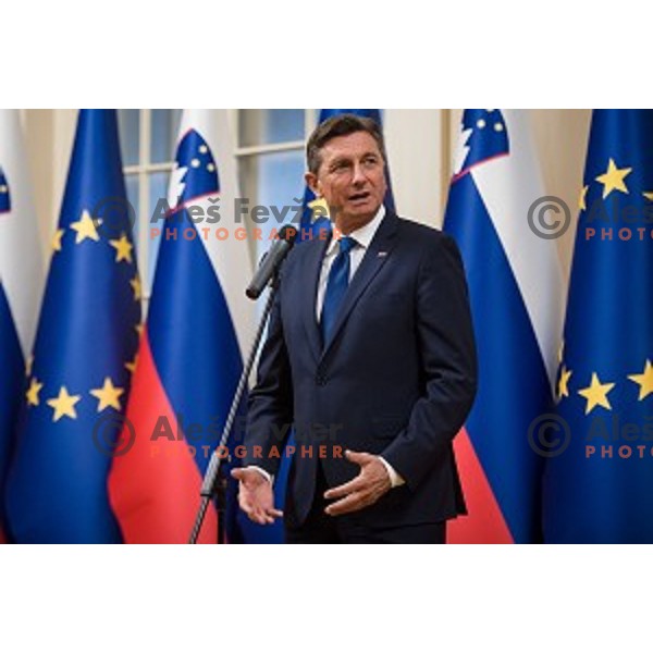 Borut Pahor during Reception for the best Slovenian sportsmen and sportswoman in the year 2018 held by the president of Slovenia and minister of Education, Science and Sport in Ljubljana on December 19,2018