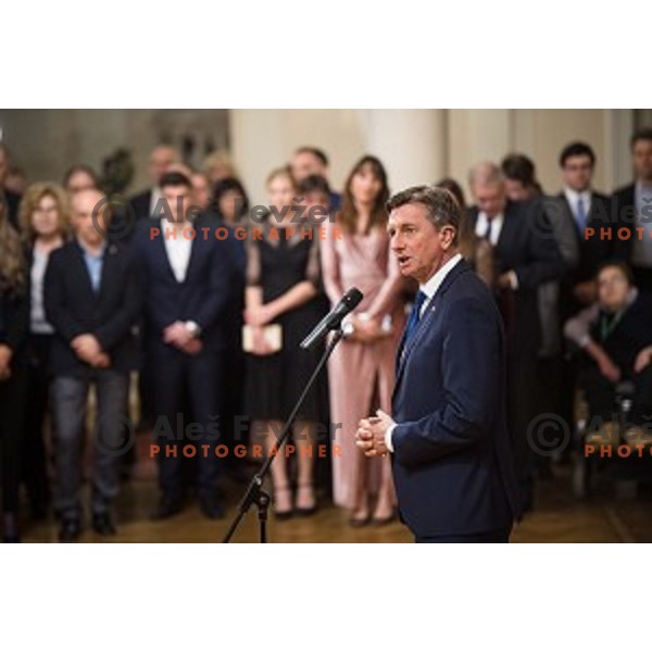 Reception for the best Slovenian sportsmen and sportswoman in the year 2018 held by the president of Slovenia and minister of Education, Science and Sport in Ljubljana on December 19,2018