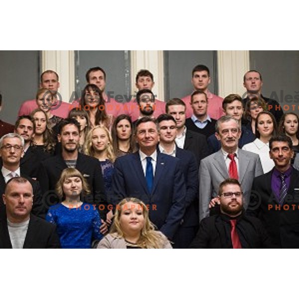 Reception for the best Slovenian sportsmen and sportswoman in the year 2018 held by the president of Slovenia and minister of Education, Science and Sport in Ljubljana on December 19,2018