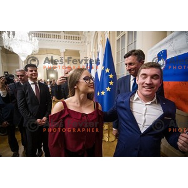 Reception for the best Slovenian sportsmen and sportswoman in the year 2018 held by the president of Slovenia and minister of Education, Science and Sport in Ljubljana on December 19,2018