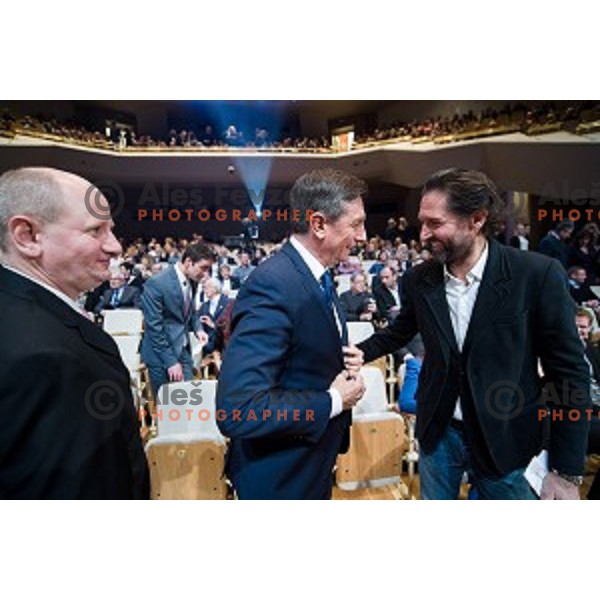 Borut Pahor and Andrea Massi at Sportsman of Slovenia of the year 2018, Gala-night in Cankarjev Dom, Ljubljana on December 19, 2018