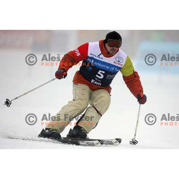 Davorin Rejec during first run of HIT Ski Legends Challenge by Jure Kosir in Kranjska gora, Slovenia 2.2.2008. Photo by Ales Fevzer 