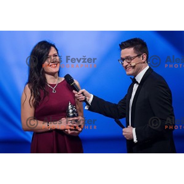 Lora Klinc and Sasa Jerkovic at Sportsman of Slovenia of the year 2018, Gala-night in Cankarjev Dom, Ljubljana on December 19, 2018