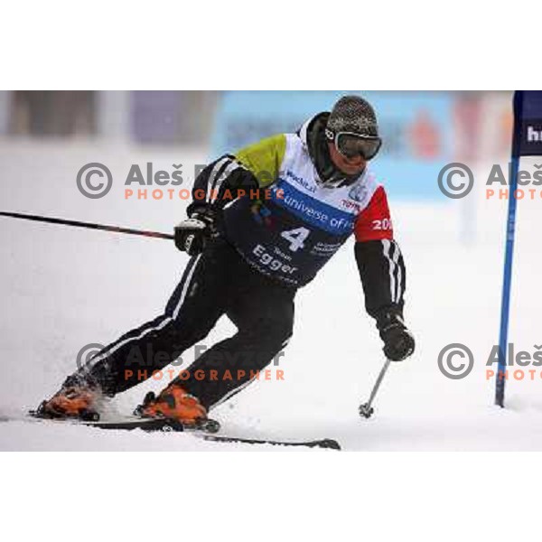 Andrej Zavrsnik during first run of HIT Ski Legends Challenge by Jure Kosir in Kranjska gora, Slovenia 2.2.2008. Photo by Ales Fevzer 