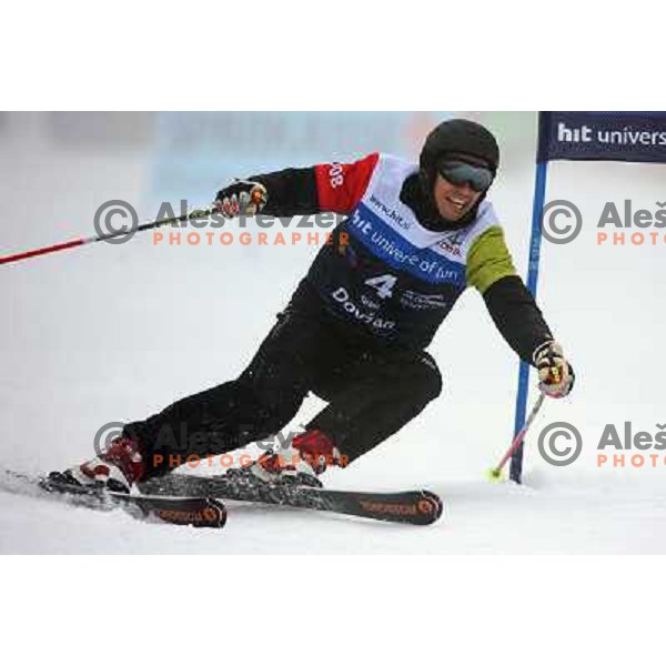 Gregor Brdnik during first run of HIT Ski Legends Challenge by Jure Kosir in Kranjska gora, Slovenia 2.2.2008. Photo by Ales Fevzer 