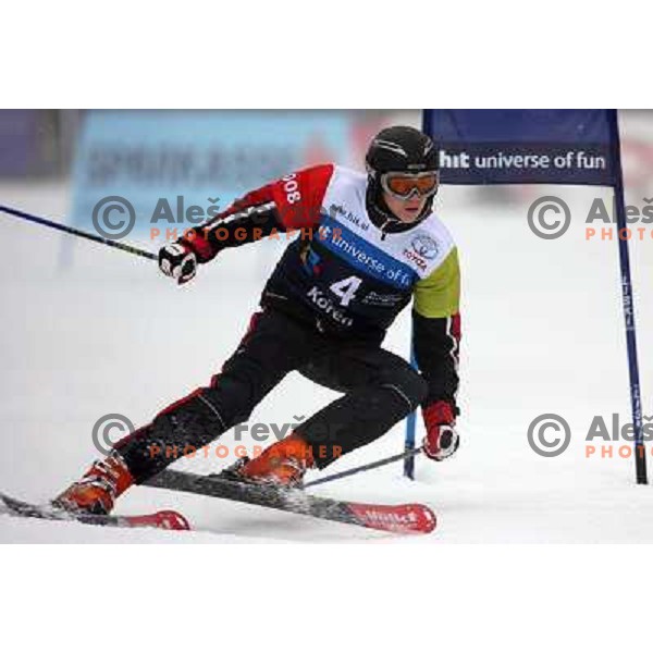 Luka Skukan during first run of HIT Ski Legends Challenge by Jure Kosir in Kranjska gora, Slovenia 2.2.2008. Photo by Ales Fevzer 