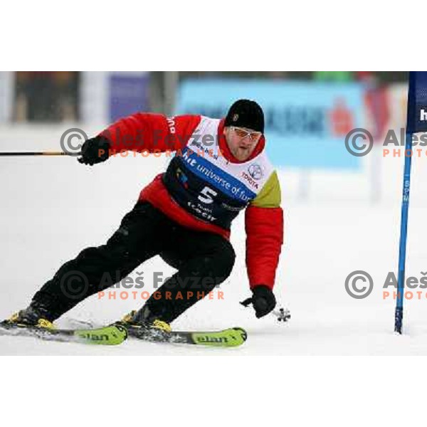 Matjaz Mahkovec during first run of HIT Ski Legends Challenge by Jure Kosir in Kranjska gora, Slovenia 2.2.2008. Photo by Ales Fevzer 