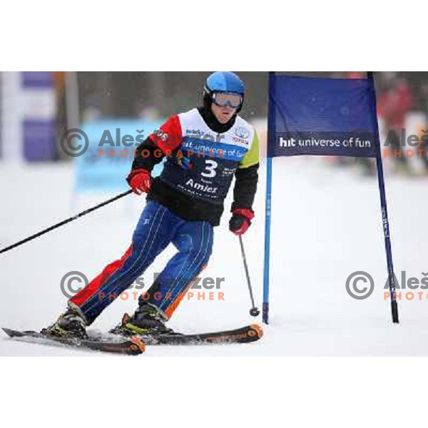 Tilen Majnardi during first run of HIT Ski Legends Challenge by Jure Kosir in Kranjska gora, Slovenia 2.2.2008. Photo by Ales Fevzer 