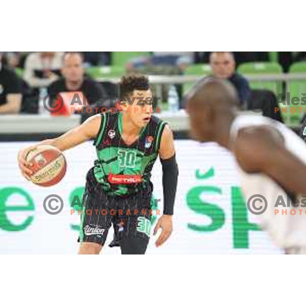 Issuf Sanon in action during ABA league basketball match between Petrol Olimpija and Paetizan NIS in SRC Stozice, Ljubljana on December 29, 2018