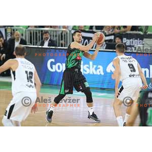 Roko Badzim in action during ABA league basketball match between Petrol Olimpija and Paetizan NIS in SRC Stozice, Ljubljana on December 29, 2018
