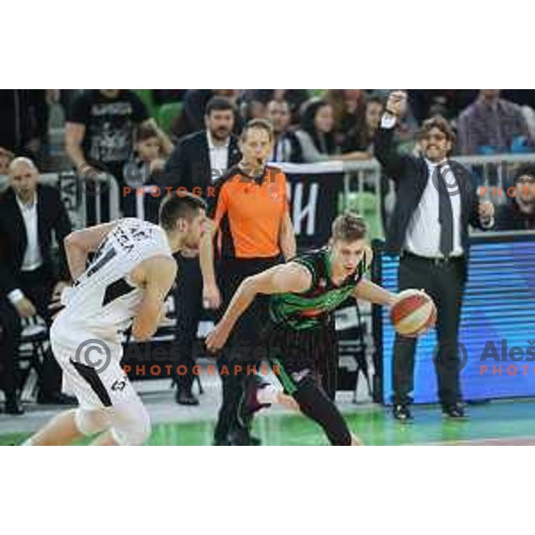 Luka Samanic in action during ABA league basketball match between Petrol Olimpija and Paetizan NIS in SRC Stozice, Ljubljana on December 29, 2018