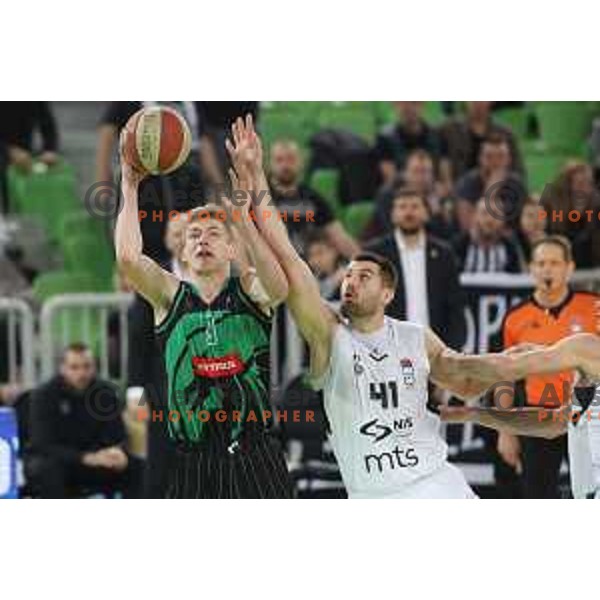 Luka Samanic in action during ABA league basketball match between Petrol Olimpija and Paetizan NIS in SRC Stozice, Ljubljana on December 29, 2018