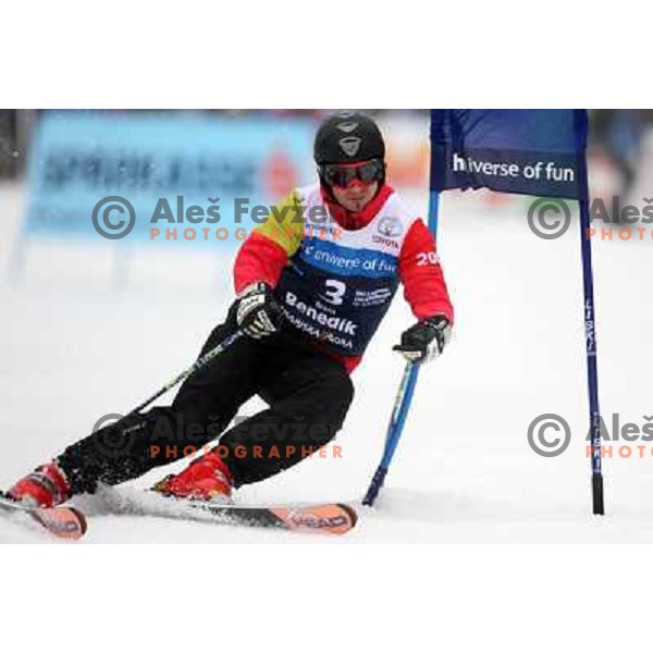 Michael Gstraunthaller during first run of HIT Ski Legends Challenge by Jure Kosir in Kranjska gora, Slovenia 2.2.2008. Photo by Ales Fevzer 
