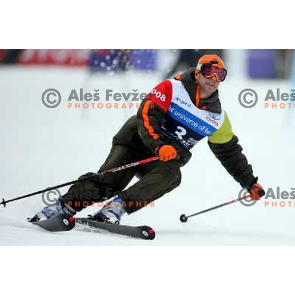 Matjaz Kopitar during first run of HIT Ski Legends Challenge by Jure Kosir in Kranjska gora, Slovenia 2.2.2008. Photo by Ales Fevzer 
