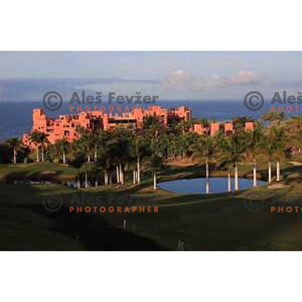 Abama 18 hole championship course contains over 300 species of subtropical plant life, including over 20,000 palm trees. Many holes have spectacular views of the Atlantic Ocean and the island of La Gomera. Photographed at Tenerife, Canary Islands on November 26, 2018