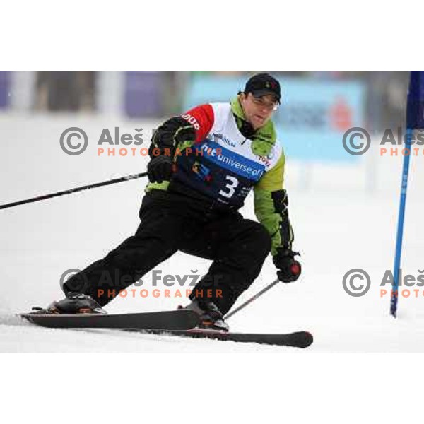 Dimitrij Piciga during first run of HIT Ski Legends Challenge by Jure Kosir in Kranjska gora, Slovenia 2.2.2008. Photo by Ales Fevzer 