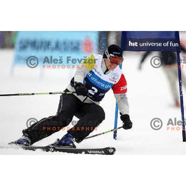 during first run of HIT Ski Legends Challenge by Jure Kosir in Kranjska gora, Slovenia 2.2.2008. Photo by Ales Fevzer 