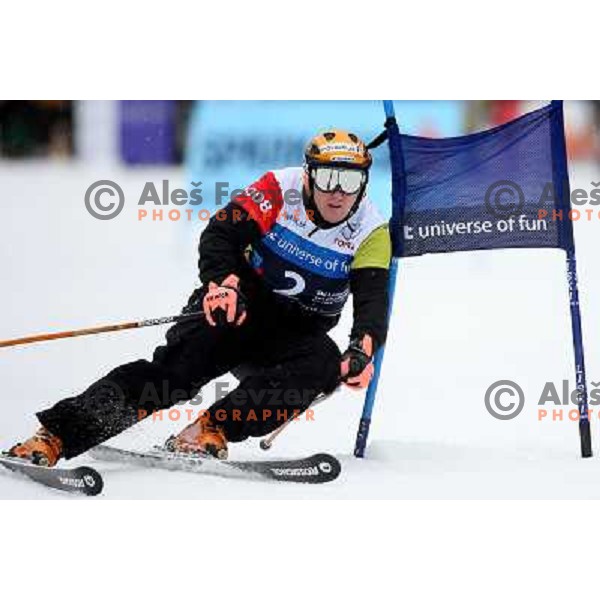 Drago Grubelnik during first run of HIT Ski Legends Challenge by Jure Kosir in Kranjska gora, Slovenia 2.2.2008. Photo by Ales Fevzer 