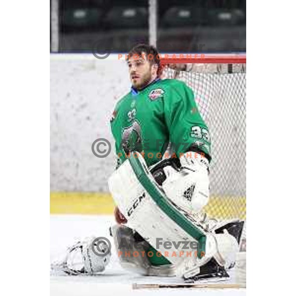 Zan Us of SZ Olimpija in action during Alps League (AHL) ice hockey match between SZ Olimpija and Red Bulls 2 in Tivoli Hall, Ljubljana on January 5, 2019