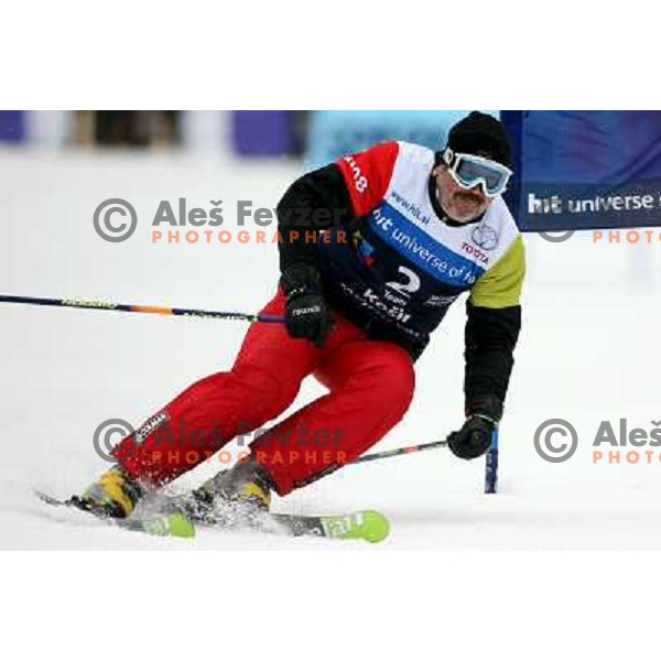 Boris Pesjak during first run of HIT Ski Legends Challenge by Jure Kosir in Kranjska gora, Slovenia 2.2.2008. Photo by Ales Fevzer 