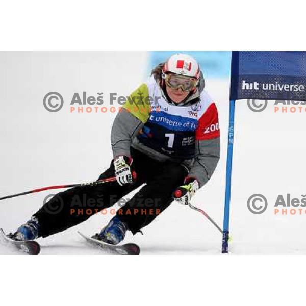 Sabine Egger during first run of HIT Ski Legends Challenge by Jure Kosir in Kranjska gora, Slovenia 2.2.2008. Photo by Ales Fevzer 