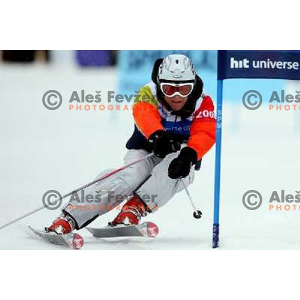 Hans Enn during first run of HIT Ski Legends Challenge by Jure Kosir in Kranjska gora, Slovenia 2.2.2008. Photo by Ales Fevzer 