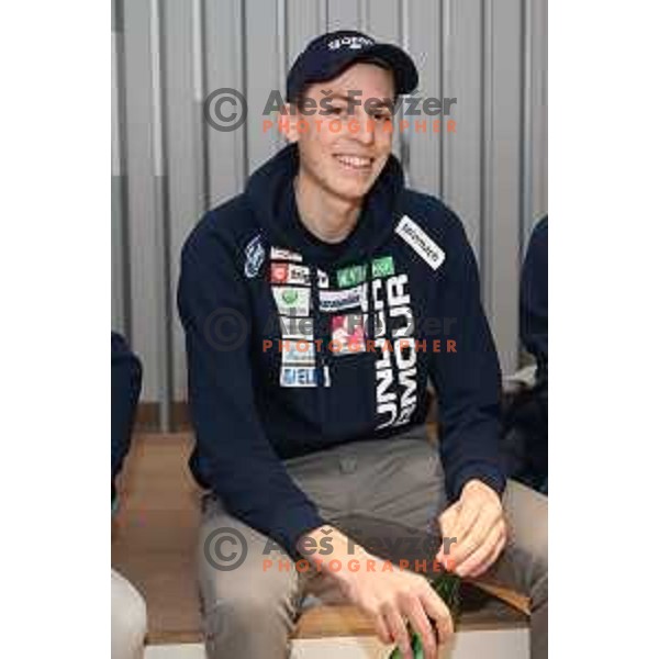 Bor Pavlovcic at press conference of Slovenia Ski Nordic Team in Triglav Lab, Ljubljana, Slovenia on January 8, 2019
