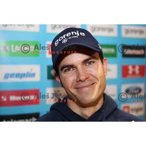 Jernej Damjan at press conference of Slovenia Ski Nordic Team in Triglav Lab, Ljubljana, Slovenia on January 8, 2019