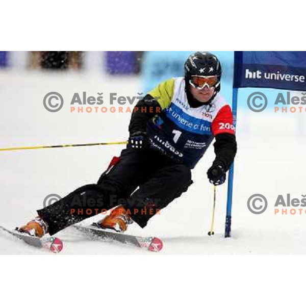 Bernie Knauss during first run of HIT Ski Legends Challenge by Jure Kosir in Kranjska gora, Slovenia 2.2.2008. Photo by Ales Fevzer 