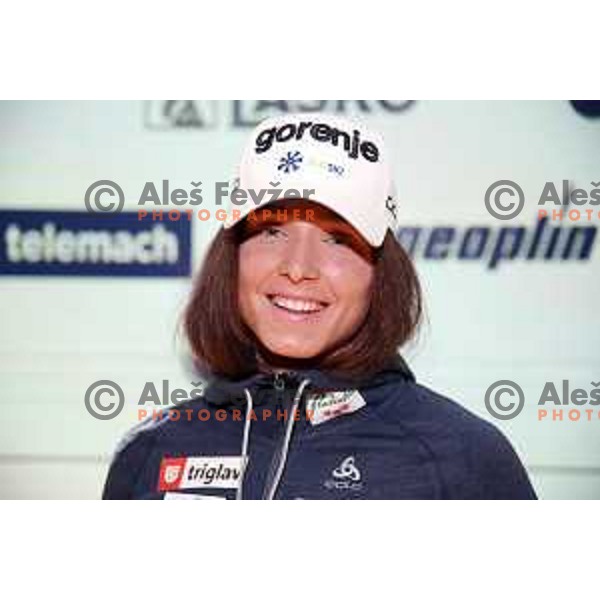 Eva Urevc at press conference of Slovenia Ski Nordic Team in Triglav Lab, Ljubljana, Slovenia on January 8, 2019