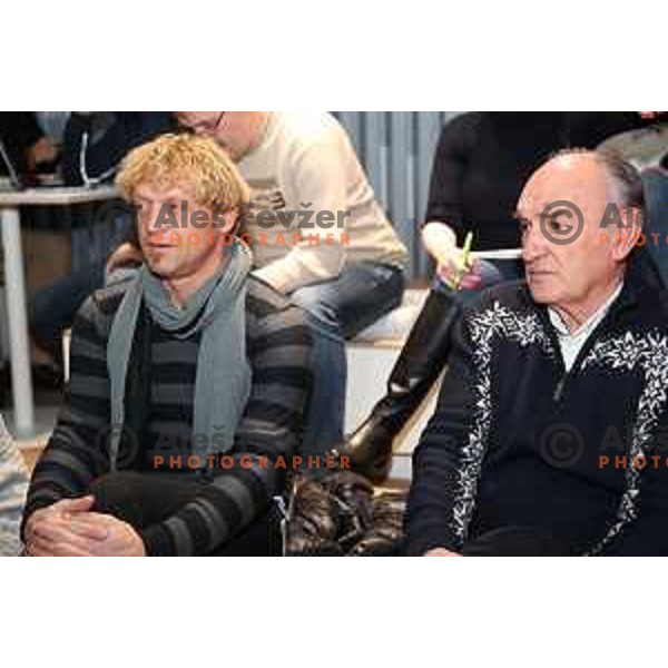 Gorazd Pogorelcnik and Ljubo Jasnic at press conference of Slovenia Ski Nordic Team in Triglav Lab, Ljubljana, Slovenia on January 8, 2019