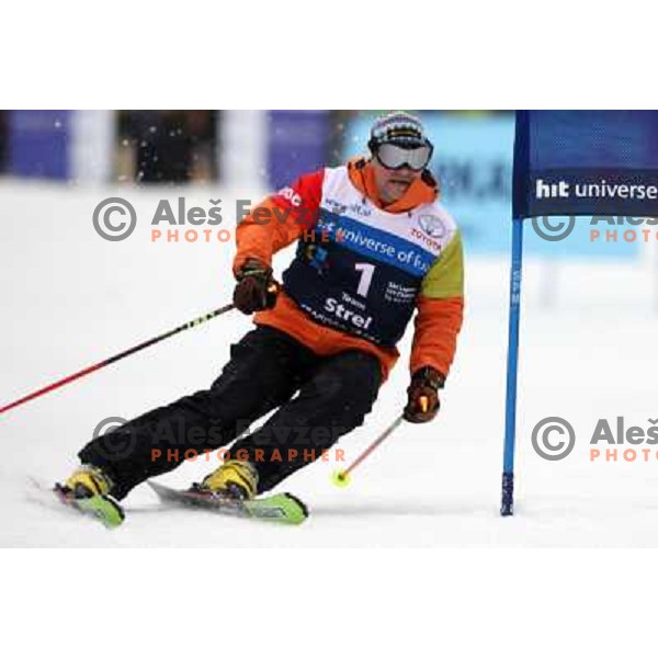 Boris Strel during first run of HIT Ski Legends Challenge by Jure Kosir in Kranjska gora, Slovenia 2.2.2008. Photo by Ales Fevzer 
