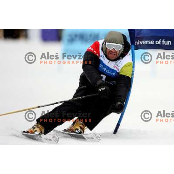 Alberto Tomba during first run of HIT Ski Legends Challenge by Jure Kosir in Kranjska gora, Slovenia 2.2.2008. Photo by Ales Fevzer 