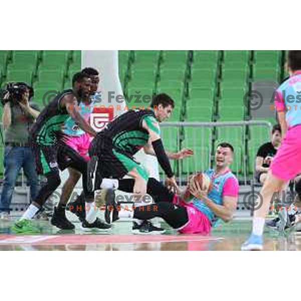 Aleksandar Lazic of Petrol Olimpija in action during ABA league basketball match between Petrol Olimpija and Mega Bamax in SRC Stozice, Ljubljana on January 13, 2019
