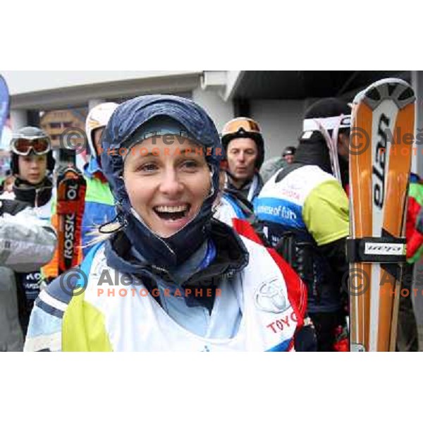 Katja Koren at before start of HIT Ski legends Challenge in Kranjska gora, Slovenia 2.2.2008. Photo by Ales Fevzer 