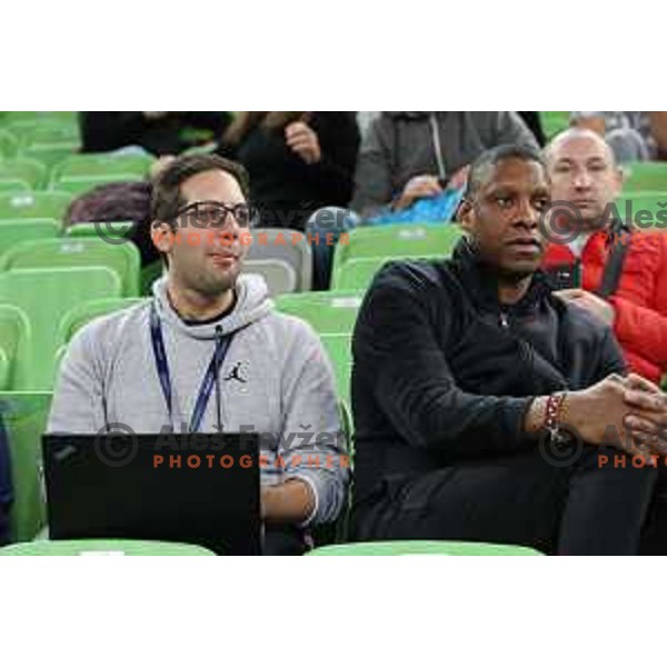 of Petrol Olimpija in action during ABA league basketball match between Petrol Olimpija and Mega Bamax in SRC Stozice, Ljubljana on January 13, 2019